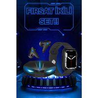 Yeni Nesil Akıllı Saat Ve Kablosuz Kulaklık Kampanyası İkili Set Bluetooth Bağlantılı