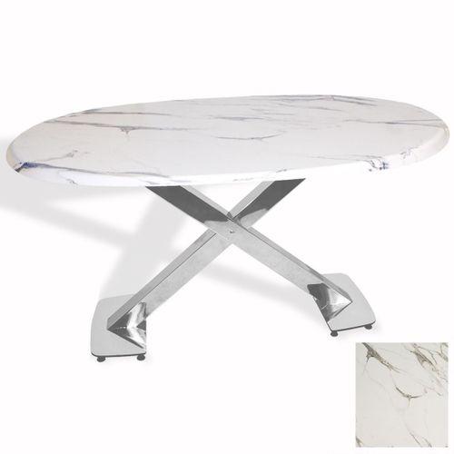 Dockers İks Masa Kromnikel Oval (94x146 - Werzalit, Allzalit yada Wermodin Tabla) - Afyon Mermer