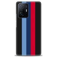 Xiaomi Mi 11T Pro Kılıf HD Baskılı Kılıf - Bordo Mavi Çubuklar + Tam Ekran Koruyucu