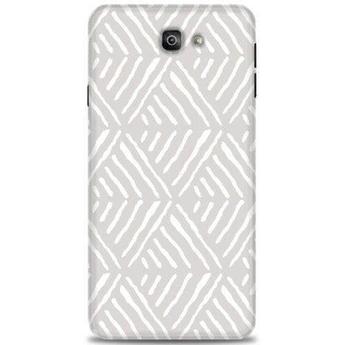 Samsung Galaxy J7 Prime Kılıf HD Baskılı Kılıf - Gri Mozaik + Tam Ekran Koruyucu