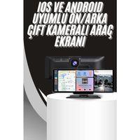 4k 10.2 İnç Çift Kameralı Araç Multimedya Ekranı Carplay Kablosuz Tüm Cihazlara Uyumlu