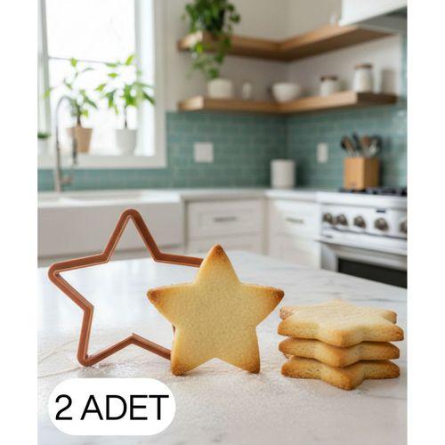 2Li Yıldız Figürlü Kurabiye Kalıbı ve Hamur Kesici Şeker ve Oyun Hamuru İçin Tek Parça Kalıp