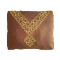 Kahverengi Minder El İşlemesi Büyük Boy Fermuarlı 63X52X13Cm