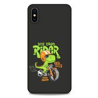 Animax Bisikletli Dinozor Apple iPhone XS Max Kılıf Desenli Silikon