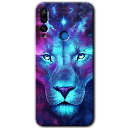 Huawei Y9 Prime 2019 Kılıf Baskılı Kapak - Neon Lion +Tam Kaplayan Mat Seramik