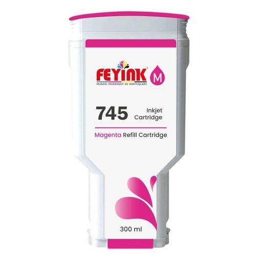 Feyink® HP 745 Magenta (M) Orijinal Mürekkep Dolumlu Feyink Kartuş 300 ml Kırmızı