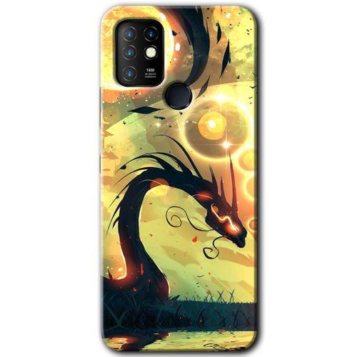 İnfinix Hot 10 Kılıf HD Desen Baskılı Arka Kapak - Digital Dragon