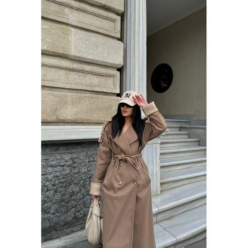 KABAN YAKA VE MANŞET BEJ RENGİ - Vizon