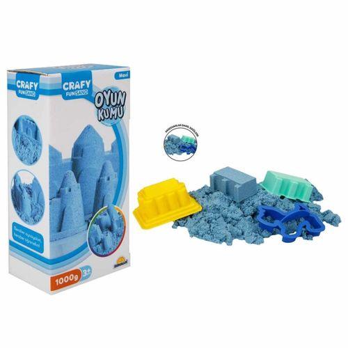 Çocuk Eğitici OyuncakCrafy Mavi Kinetik Kum 1000 g