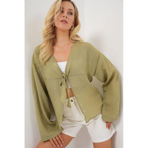 Önü Bağcıklı Bluz 952 - Çağla