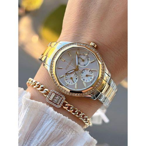 Dice Kayek 2 Yıl Garantili Çelik Kasa Ve Kordon 5 Atm Suya Dayanıklı Kadın Kol Saati+Bileklik AA.001