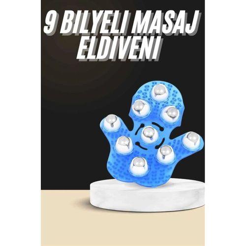 Selülit Giderici Masaj Eldiveni 9 Bilyeli Palm Masaj Eldiven Tam Vücut