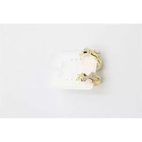 Taşlı Halka Küpe - Altın