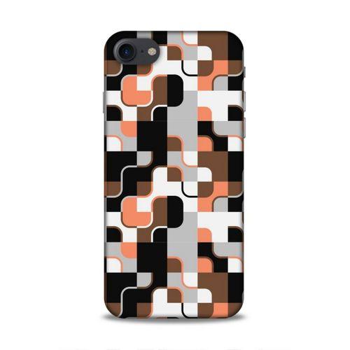 Apple Iphone 8 Uyumlu Kılıf Insomnia (47) Crystal Flex Kılıf Siyah Portakal
