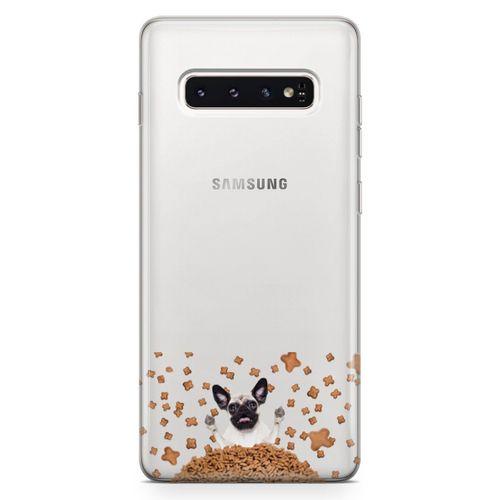 Samsung Galaxy S10 Kılıf Köpek Maması Pug Arka Kapak Koruma Desenli Full Koruyucu