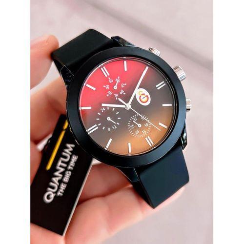 GS.1905.02 Quantum Orjinal Galatasaray Lisanslı 30 Mt Su Geçirmez Silikon Kordon Taraftar Kol Saat