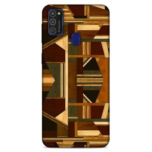 Lopard Samsung Galaxy M21 Uyumlu Kılıf Wood'X (42) Rugged Armor Kılıf Desenli