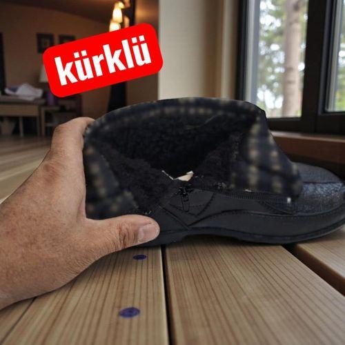 Fiyra Yaldır Siyah Renk İçi Kürklü Yumuşak Fermuarlı Plastik Bot