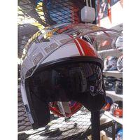 JK-20 Jk-20 Jıekaı Yarım Güneş Gözlüklü Kask [White/X2 Red]512 Desen L Beden