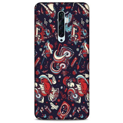 Retro (6) Desen Silikon Kılıf Renkli Oppo Reno 2z Kılıf