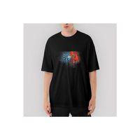 Spiderman Black Red Oversize Siyah Tişört