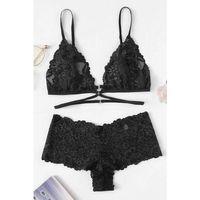 Kadın Siyah Özel Şık Sütyen Külot Takımı