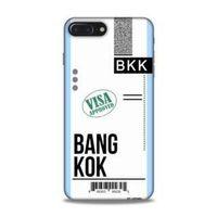 Apple iPhone 8 Plus Kılıf Uçak Bileti Bangkok Arka Kapak Koruma Desenli Full Koruyucu