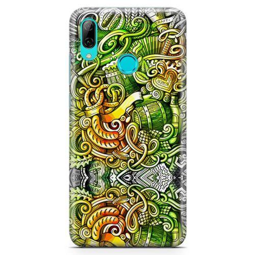 Huawei Y7 2019 Kılıf Gece Yaşamı Doodle Arka Kapak Koruma Desenli Full Koruyucu