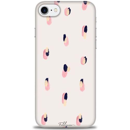 iPhone SE 2020 Kılıf HD Baskılı Kılıf - Pembe Lacivert + Tam Ekran Koruyucu