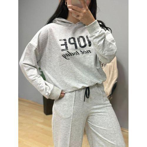 Kadın Uzun Kollu Nope Baskılı Beli Ribanalı Ikili Takım