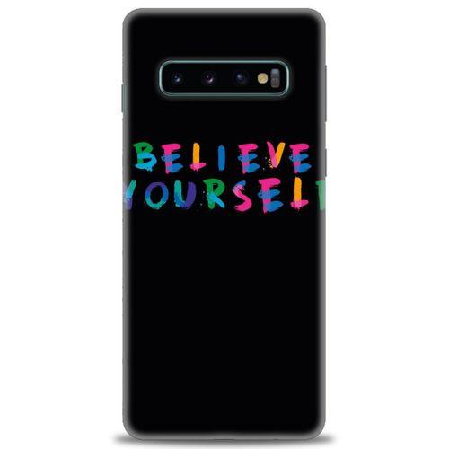 Samsung Galaxy S10 Kılıf HD Baskılı Kılıf - Believe + Tam Ekran Koruyucu