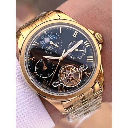 Ferrucci Otomatik Ve Kurmalı Güneş Ve Mehtap Kadranlı Çelik Kordonlu Erkek Kol Saati BFC.03606.3