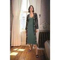 Çiçek Ve Yaprak Desenli Dantelli Ve Dekolteli Sabahlık Takımı