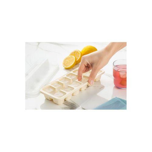 Kapaklı Büyük Boy Buz Kalıbı 12 Gözlü Buzluk Ekru