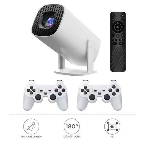 Max Mini Beyaz Taşınabilir Retro Video Konsolu Android Akıllı Projektör Projeksiyon P30