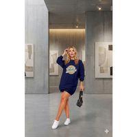 Kadın Uzun Kollu Bisiklet Yaka Yazılı Viskon Iki Iplik Elbise