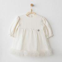 Baby Bow Bliss Elbise Ekru