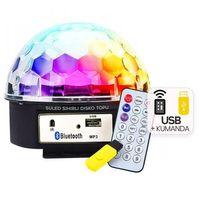 Ledx GM-0803B Sihirli Led Dönen Disko Topu Hoparlör Kablosuz USB/Mp3/Bluetooth Kumandalı 360 Derece