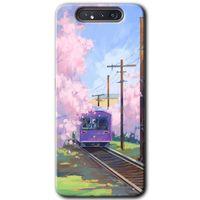 Samsung Galaxy A80 Kılıf Baskılı Kapak - Rails Paint + 5D Tam Kaplayan Cam