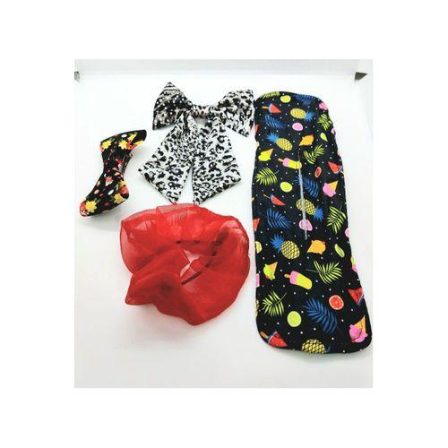 Renkli Desenli Taç Toka Bandana Set