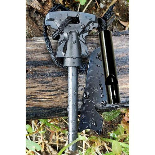 Acil Durum Magnezyum Çubuk Çakmaktaşı Hayatta Kalma Ateş Başlatıcı Çakmak Kiti Düdük Hediyeli