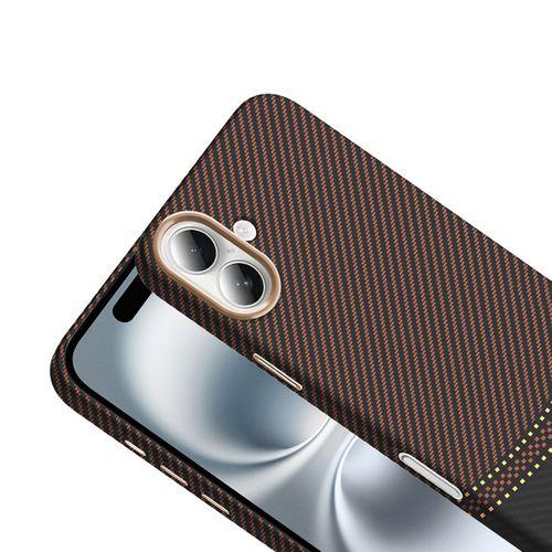 Apple iPhone 16 Kılıf M-safe Şarj Özellikli Karbon Fiber Görünümlü Zore Gros Kapak
