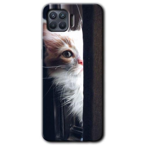 Oppo Reno 4 Lite Kılıf HD Desen Baskılı Arka Kapak - Kedi Bakışı