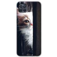 Oppo Reno 4 Lite Kılıf HD Desen Baskılı Arka Kapak - Kedi Bakışı