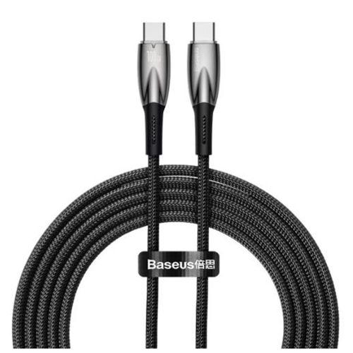 Baseus Glimmer Series Siyah Cadh000801 2mt 100w  Pd Type-c To Type-c Şarj Kablosu Örgülü