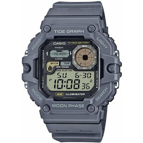 Casio WS-1700H-8AVDF Quartz Dijital Silikon Gri Organik Cam 10 ATM 49 mm Erkek Kol Saati