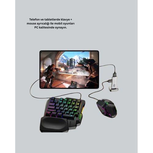 5’i 1 Arada Mobil Oyun Seti Klavye Mouse Dönüştürücü İos & Android