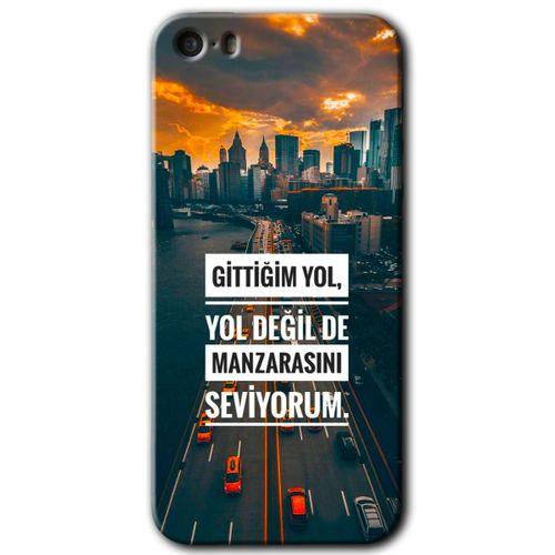 MRCİLETİSİM iPhone 5s Kılıf HD Desen Baskılı Arka Kapak + Temperli Cam - Manzara Seviyorum