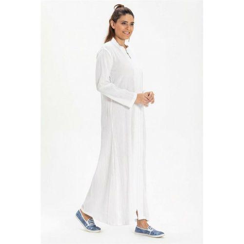 Cemre Şile Bezi Mevsimlik Ferace Beyaz Byz