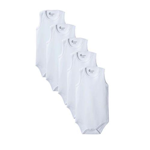 Beyaz Askılı Body Zıbın 7-12 YAŞ Çocuklar İçin (5 ADET) Alttan Çıtçıtlı Özel Gereksinimli